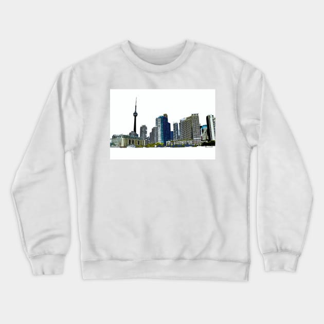 Toronto Skyline Graphic with CN Tower Crewneck Sweatshirt by ninasilver